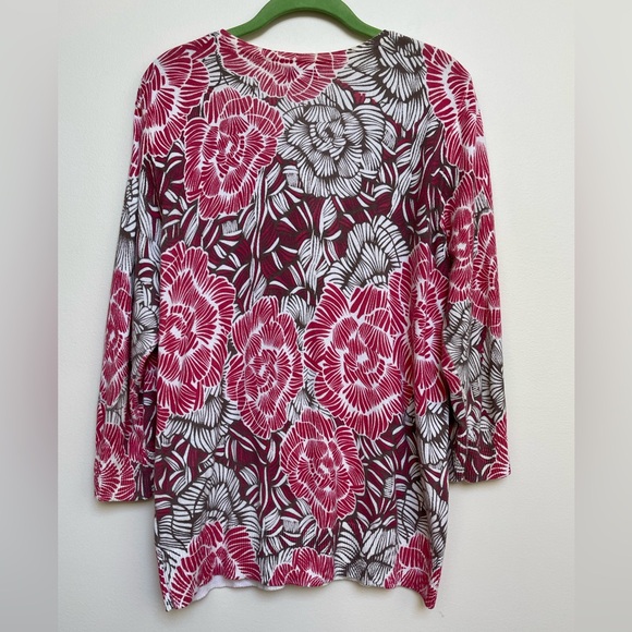 CROFT& BARROW 3/4 Sleeve Cardigan Sweater - Size L, 23” PTP, 28” S/H - Picture 2 of 5